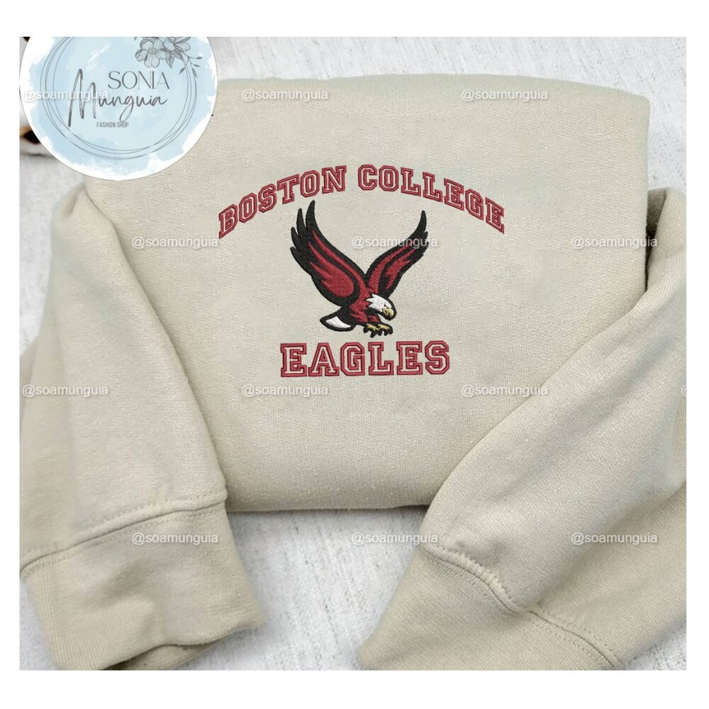 Boston College Eagles Embroidered Sweatshirt shirt Crewneck – NCAA College Game